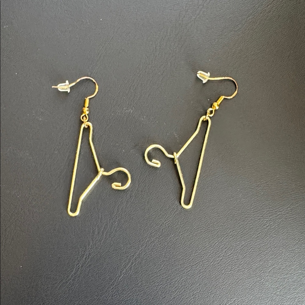 Handmade Wire Coat Hanger Earrings Feminist